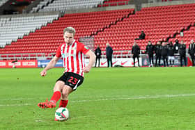 Grant Leadbitter scores against Lincoln City in the Papa John's Trophy