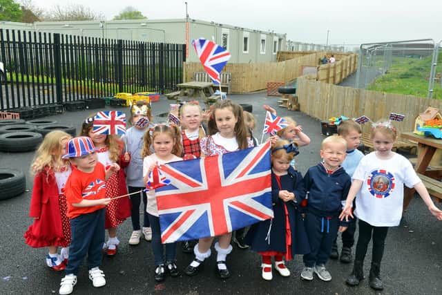 Burnside Academy pupils show their support for the new King.