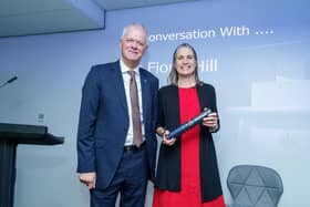 Dr Fiona Hill receives an Honorary Doctorate of Laws from University's Vice-Chancellor and Chief Executive, Sir David Bell 

Picture: DAVID WOOD