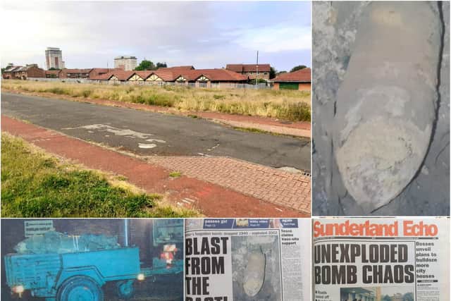The 1,000-pound bomb was discovered during excavation work behind Deerness Park Medical Centre on Suffolk Street in Hendon, and the Sunderland Echo coverage at the time.