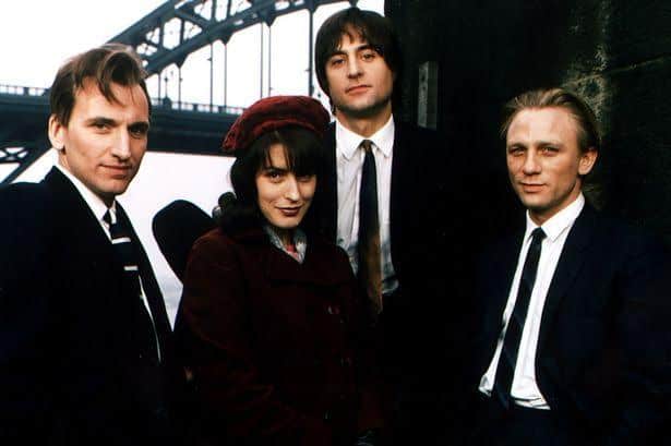 The main stars of Our Friends in the North, from left, Christopher Eccleston, Gina McKee, Mark Strong and Daniel Peacock. Picture BBC.