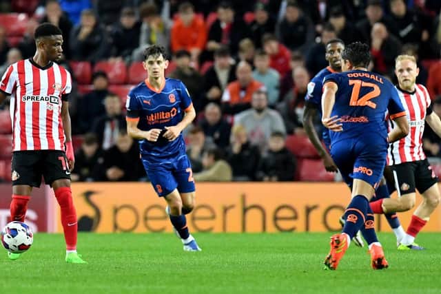 Manchester United loanee Amad in action for Sunderland