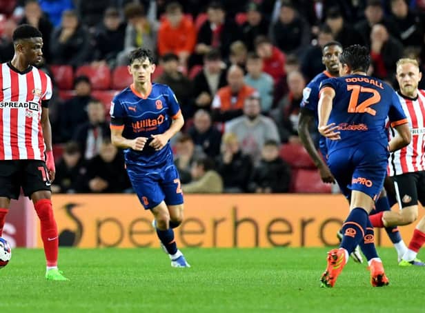 Manchester United loanee Amad in action for Sunderland