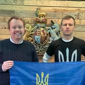 Mark Burns Cassell of MBC Arts Wellbeing and Simon Cyhanko of the Association of Ukranians in Great Britain