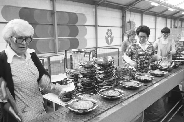 Workers at Pyrex, pictured in March 1981. There can’t be many households that don’t have a Pyrex dish or piece of kitchenware in their cupboards!