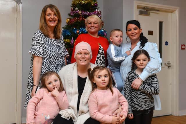 Pallion Action Group children's party for Anney Palfreyman who has been diagnosed with terminal cancer, with her family and Cllr Karen Noble.