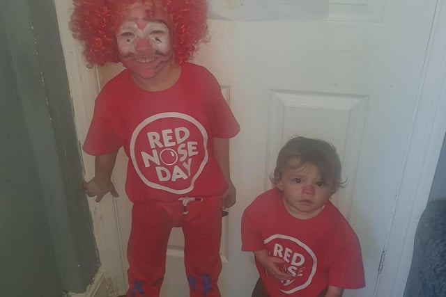 William, age 4, and Jacob, age 1, dressed up for the cause.