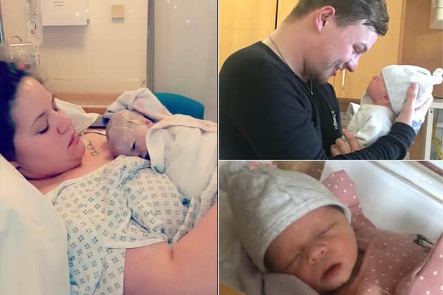 Ashley Hossack and Dean Mccairns were the first parents to welcome their baby daughter into the world on Easter Sunday.