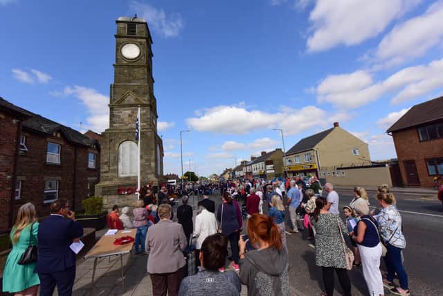 The rededication of Easington Lane War Memorial, on Saturday, which was unveiled 100 years ago