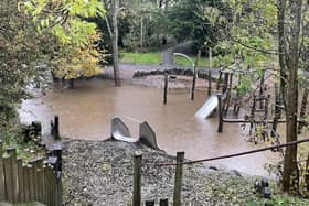 The playground in Barnes Park was unusable after Storm Ciarán struck.