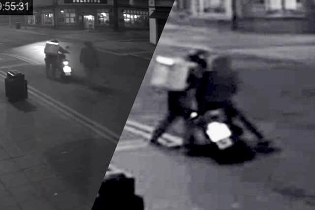 CCTV captured the attack on the Uber Eats driver.