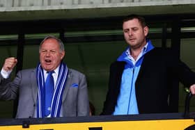 Barry Fry and Peterborough United chairman Darragh MacAnthony