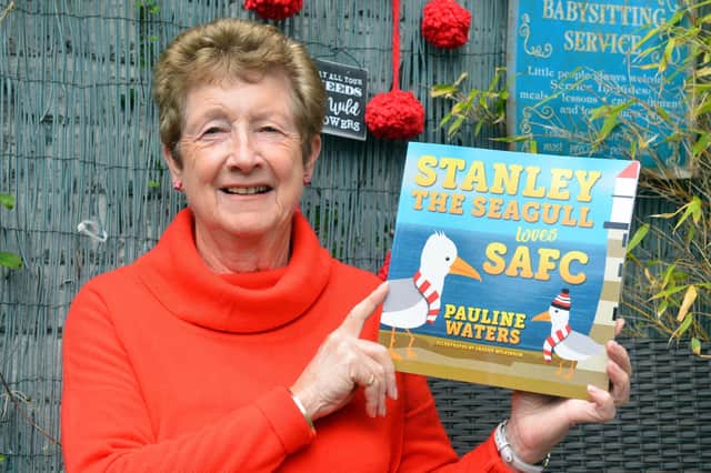 Author Pauline Waters with her new book, Stanley the Seagull.