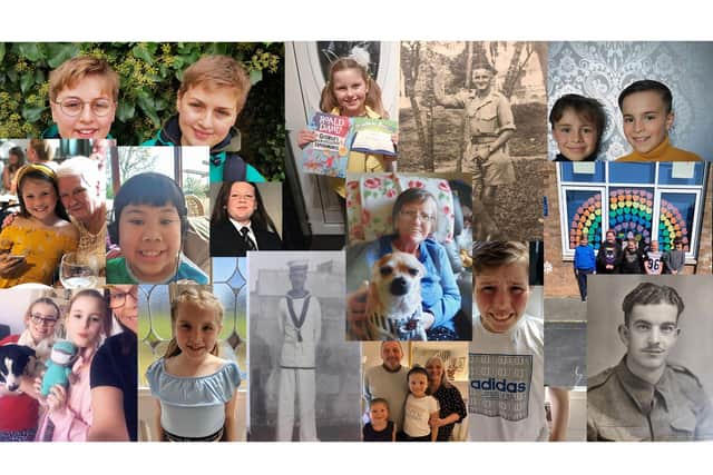 Pupils submitted photos of themselves and their grandparents who lived during World War II.