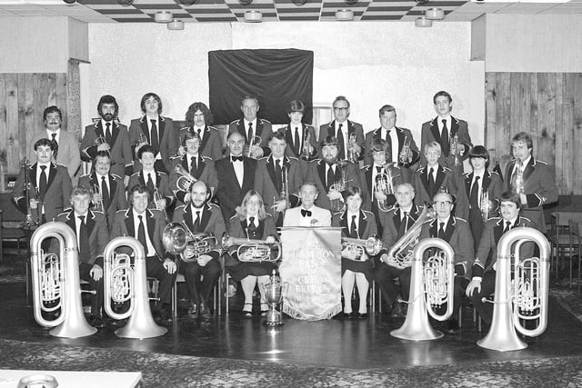 Silksworth Colliery Band  Brass Band  in October 1982. Can you spot someone you know?