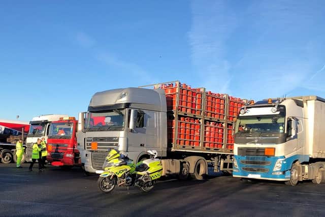 Two thirds of vehicles carrying dangerous goods were found not to be roadworthy or in breach of safety regulations following spot checks by the police on the A19 in Cleveland.