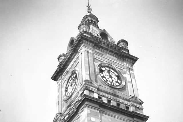 The clock tower was the town hall's starring feature. JPI.