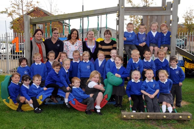 Don't they look great as they enjoy their first days at Grangetown Primary School, in 2011?