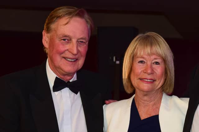 John and Irene Hays pictured in 2019 at the Portfolio Awards where Hays Travel when the Overall Business of the Year category.