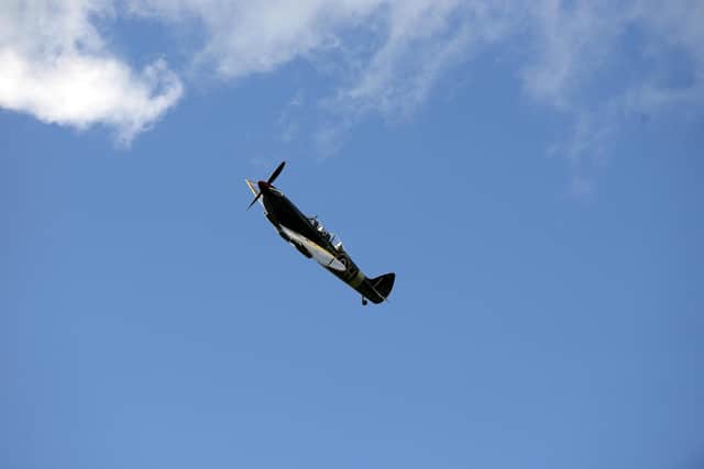 A Spitfire performed a fly over in honour of Len.