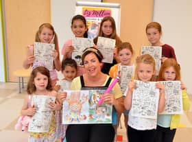 Author and illustrator Liz Million with children taking part in a workshop at Sunderland City Library.