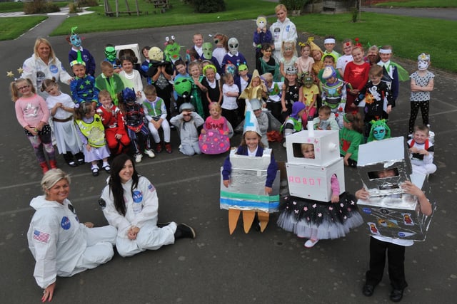 What an out of this world line-up of wonderful costumes for the space-themed day at Town End Academy in 2013.