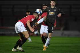 Former Sunderland youngster Joe Hugill in action for Manchester United U21s