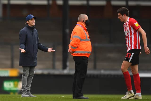 Joey Barton, manager of Bristol Rovers, reacts following the Sky Bet League One match between Bristol Rovers and Sunderland at the Memorial Stadium on March 27, 2021.