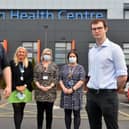 From left doctor Vladyslav Vovk, Wearside Medical Practice manager Sally Fox, Pallion Family Practice manager Lesley Blakeston, Hylton Medical Group manager Kelly Hardy and trainee GP Elliott Philips.