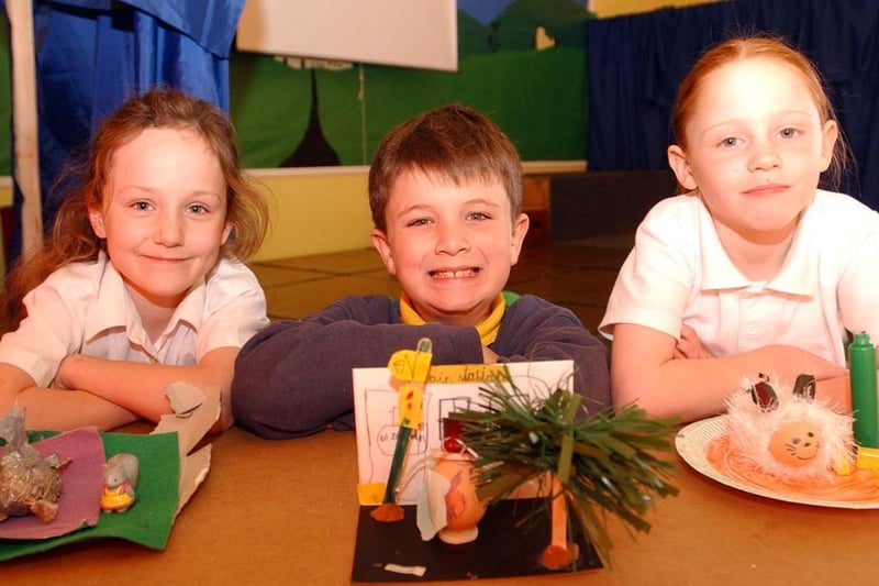 Meet the winners of an Easter egg competition at Golden Flatts Primary School in 2003. Is there someone you know in this photo?