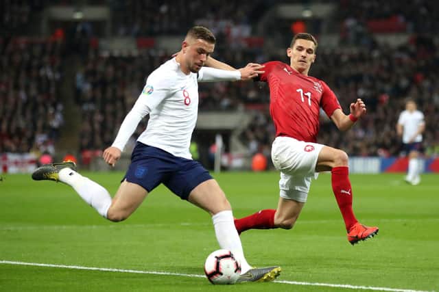 Jordan Henderson in action for England against the Czech Republic.
