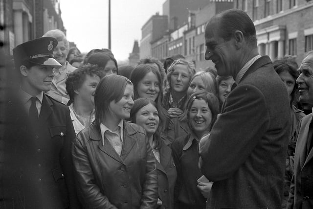 The Duke of Edinburgh met young Wearsiders at the Sunderland Youth Employment Office in John Street in May 1972.