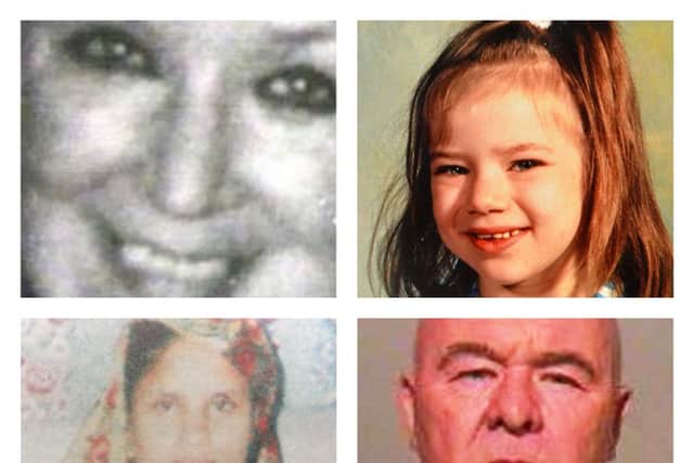 Murder inquiries are continuing into the deaths of, clockwise from top left, Julie Perigo, Nikki Allan, Robert Hutchinson and Amina Khatun.