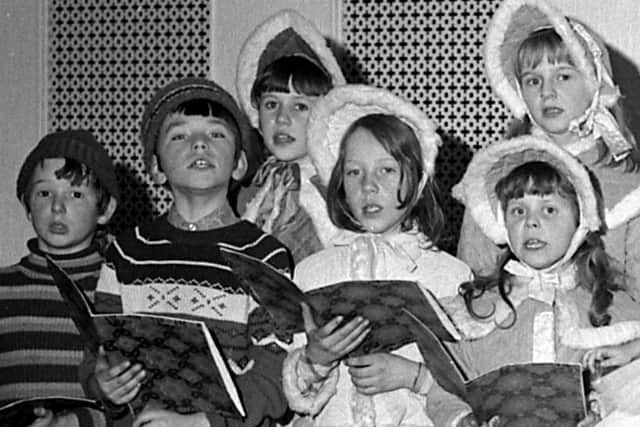 Carol singers give us a tune at Binns in Sunderland in 1973.