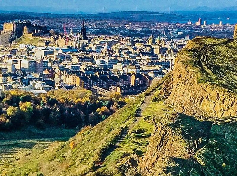 A view over Salisbury Crags to Edinburgh by Sarah-Jane Hard.