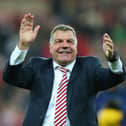 SUNDERLAND, ENGLAND - MAY 11:  Sam Allardyce, manager of Sunderland celebrates staying in the Premier League after victory during the Barclays Premier League match between Sunderland and Everton at the Stadium of Light on May 11, 2016 in Sunderland, England.  (Photo by Ian MacNicol/Getty Images)