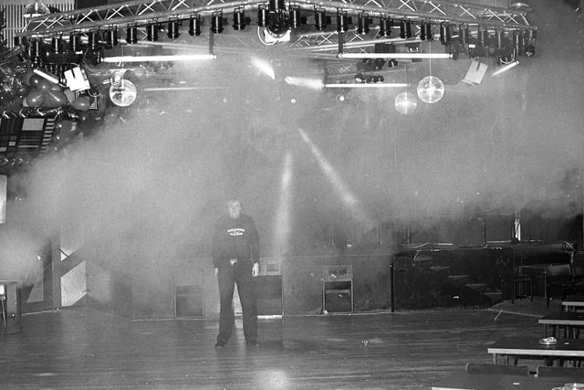 A smoke effect at the nightclub 40 years ago.