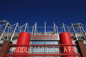 MIDDLESBROUGH, ENGLAND - MARCH 19:  A general view of Riverside Stadium prior to the Emirates FA Cup Quarter Final match between Middlesbrough v Chelsea at Riverside Stadium on March 19, 2022 in Middlesbrough, England. (Photo by Marc Atkins/Getty Images)