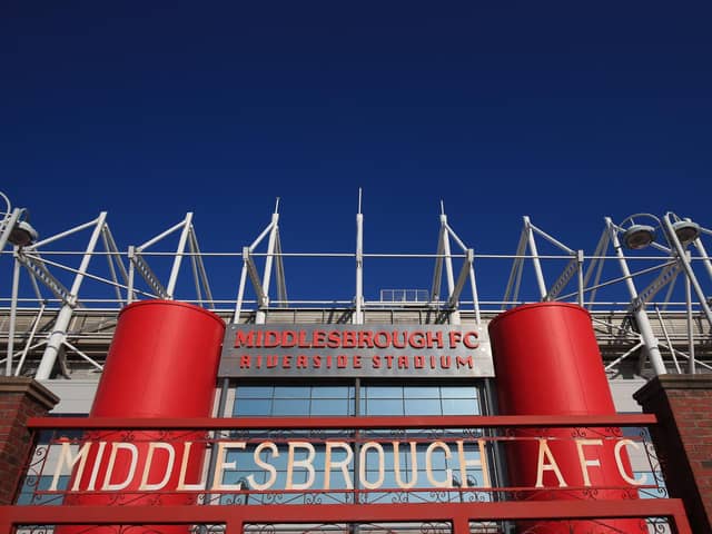 MIDDLESBROUGH, ENGLAND - MARCH 19:  A general view of Riverside Stadium prior to the Emirates FA Cup Quarter Final match between Middlesbrough v Chelsea at Riverside Stadium on March 19, 2022 in Middlesbrough, England. (Photo by Marc Atkins/Getty Images)