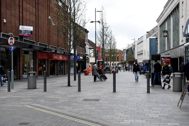 A quiet Sunderland City centre street during the coronavirus lockdown.