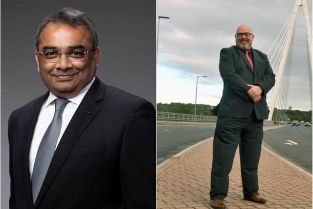 Ashwani Gupta and Councillor Graeme Miller who has welcomed Nissan's pledge to its Sunderland plant.