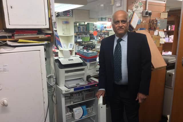 Respected Sunderland pharmacist Umesh Patel with one of the fridges where he could store the Oxford vaccine at his Sunderland pharmacy.