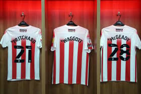 The shirt of Michael Waggott in the dressing room alongside the players he supported at the Stadium of Light. 

Photo by Ian Horrocks/Sunderland AFC via Getty Images