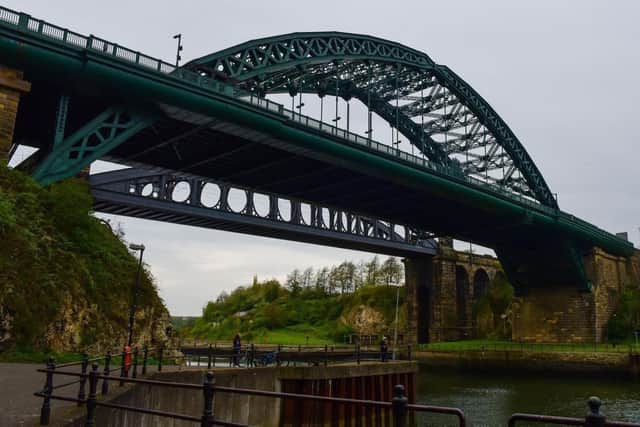 The man was rescued from the river after falling from Wearmouth Bridge