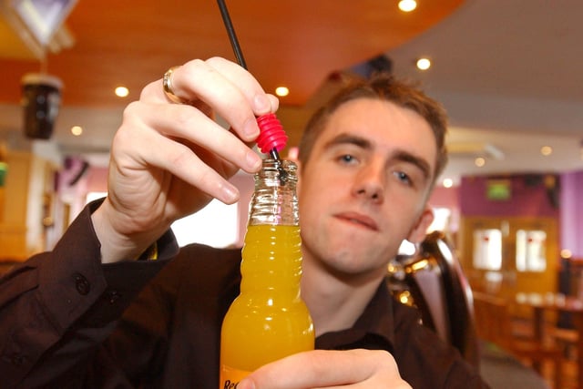 Privilege staff member Craig Moan was pictured in 2005 with a new device to help stop drinks from being spiked.