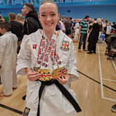 Dokan's Elle Smith with her medal haul.
