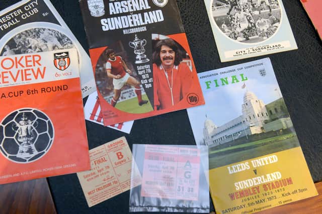 Some of the 1973 memorabilia at the Fans Museum, where supporters re-lived that famous Cup run.