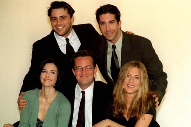 The stars of Friends: Matt Le Blanc, David Schwimmer, Courteney Cox, Matthew Perry and Jennifer Aniston. Lisa Kudrow, who plays Phoebe, is not pictured.