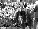 The 1977 visit of President Jimmy Carter (digging) and Prime Minister James Callaghan, right, is a highlight of Washington's time as a new town.