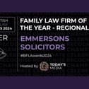 Emmersons Solicitors win Family Law Firm of the Year- Regional.